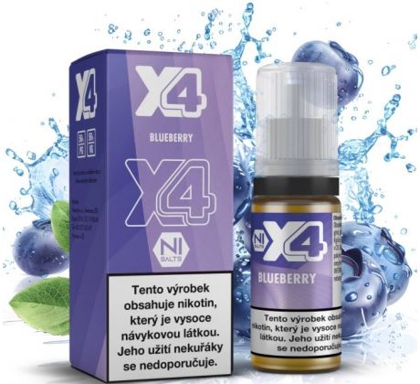 Liquid X4 Bar Juice - Borůvka (Blueberry) 10ml - 10mg