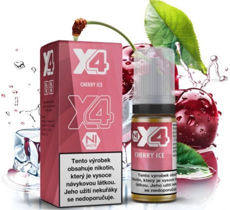 Liquid X4 Bar Juice - Chladivá třešeň (Cherry Ice) 10ml - 10mg