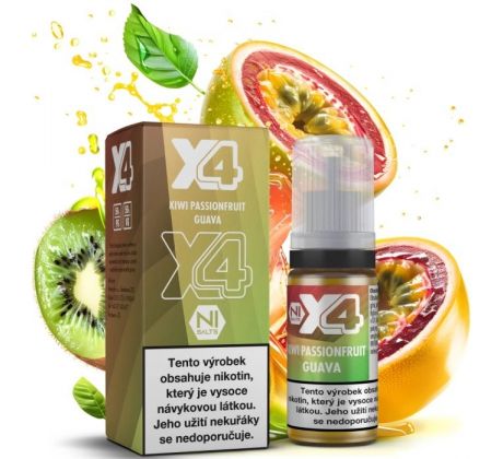 Liquid X4 Bar Juice - Kiwi, marakuja a guava (Kiwi Passionfruit Guava) 10ml - 20mg